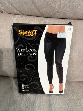 NIB: Spirit Wet Look Black Leggings
